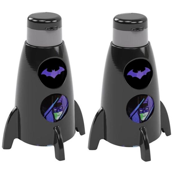 Imagem de Garrafa de Foguete Infantil Giratória do Batman 320ml Kit 2 Unidades