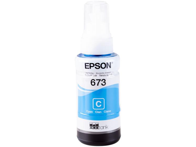 Garrafa de Tinta Epson Ciano T673220-AL Original Refil Imagem de Garrafa de Tinta Epson Ciano T673220-AL Original Refil