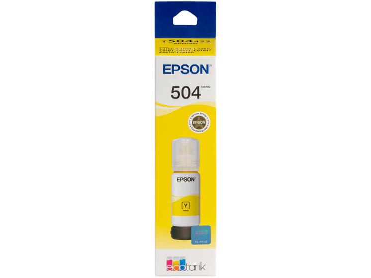 Garrafa de Tinta Epson EcoTank T504 Amarelo Original Refil Menor preço em Garrafa de Tinta Epson EcoTank T504 Amarelo Original Refil