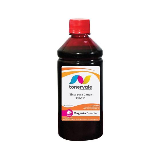 Imagem de Garrafa de Tinta Tankfull Para Canon CLI 151 - IP7210 IP8710 IX6810 MG5510 Magenta Corante de 500ml