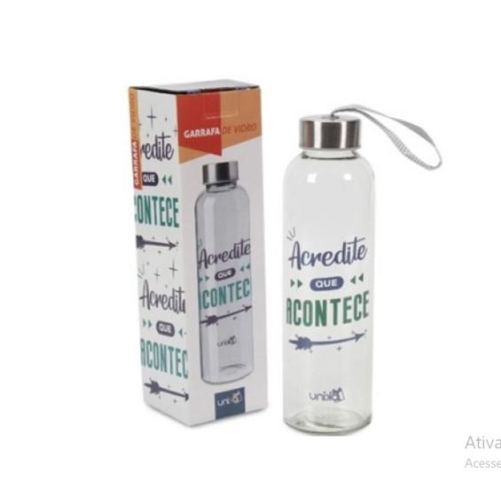 Imagem de Garrafa de vidro 500ml  acredite que aconteça