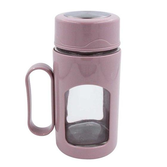 Imagem de Garrafa de Vidro com Alça 450ml - Rosa