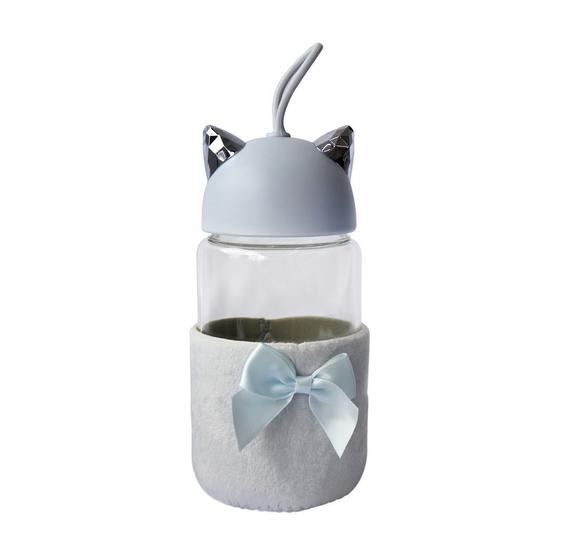 Imagem de Garrafa de vidro totoro bottle com capa de veludo com tampa e alça