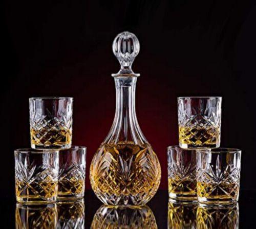 Imagem de Garrafa Decanter Vidro Whisky Licor 900ml +6 Copos Superluxo