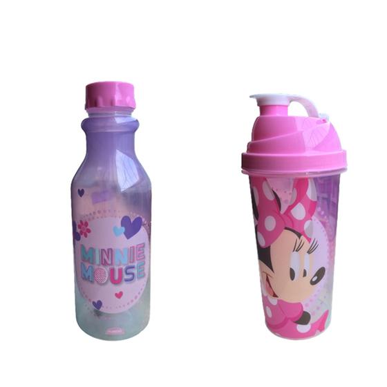 Imagem de Garrafa e copo minnie mouse meninas crianças kit 2 unidades