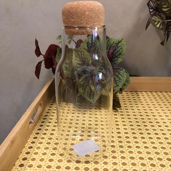 Imagem de Garrafa Em Vidro Lisa Com Tampa 600ml Home Design - Un