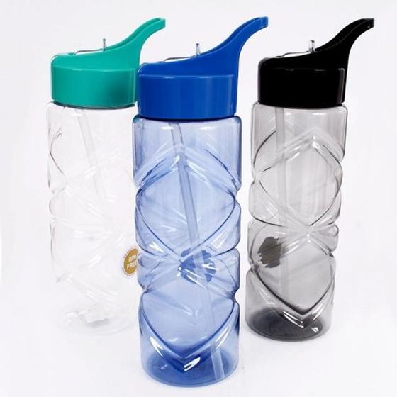 Imagem de Garrafa Flip Top Squeeze Com Canudo Plástico 700ml