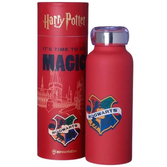 Imagem de Garrafa Harry Potter Hogwarts Térmica 6 Horas 500ML Oficial Warner Bros + Embalagem Presente