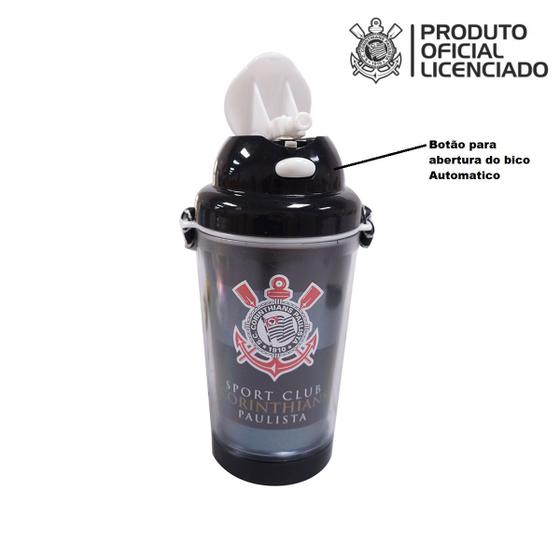 Imagem de Garrafa Infantil com Alça 350ml 45819-1 Oficial Licenciado Corinthians