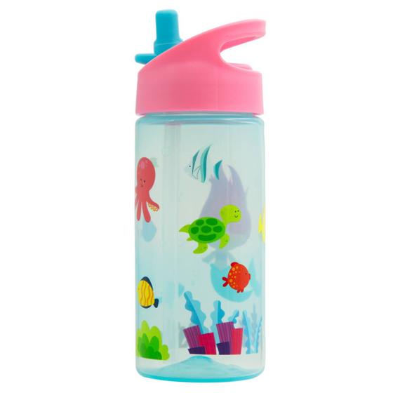 Imagem de Garrafa Infantil com Canudo Retrátil 400ml Sereia Rosa Buba