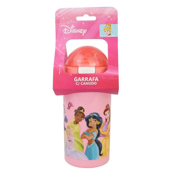 Imagem de Garrafa Infantil Disney Princesas com Canudo Personagens Sortidos 500ml