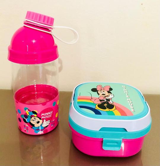 Imagem de Garrafa Infantil Minnie Mouse Com Compartimento