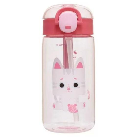 Imagem de Garrafa Infantil Pacific Kouii Gata Mia 460 ml Rosa - 6100B5