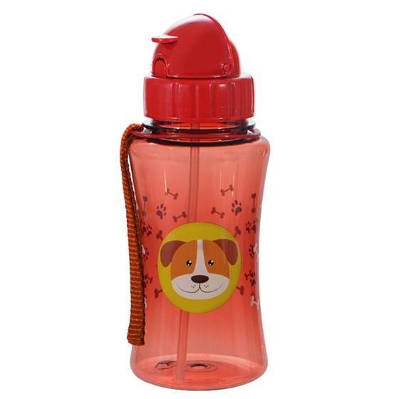 Imagem de Garrafa Infantil Plástico Squeeze com Canudo Silicone 400ml