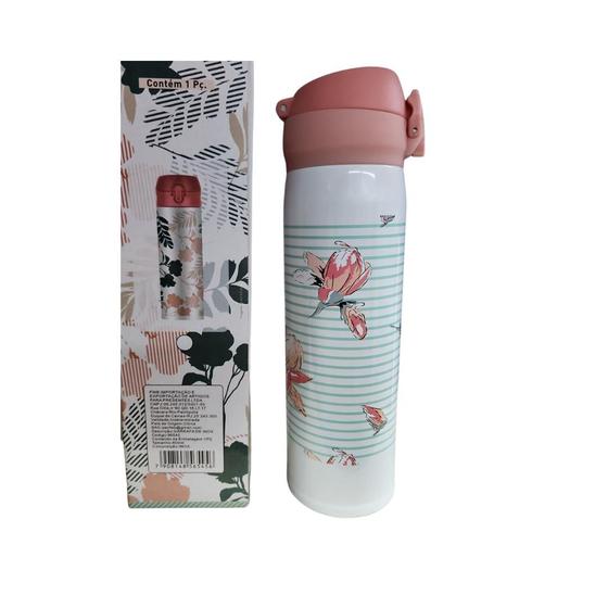 Imagem de Garrafa Inox Com Trava Flores 400ml