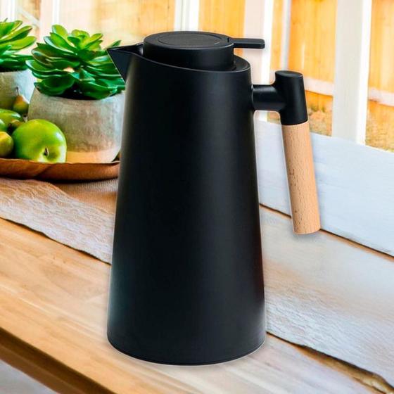 Garrafa Led Térmica 1L Preta Ideal Manter Café E Chás - Laurus Imagem de Garrafa Led Térmica 1L Preta Ideal Manter Café E Chás