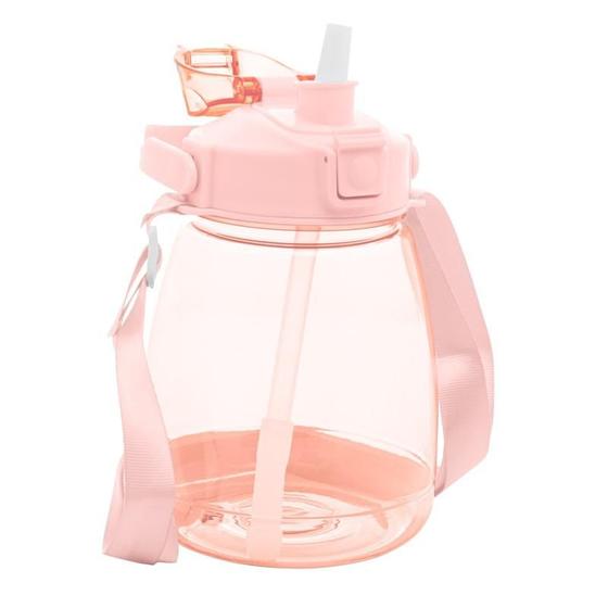 Imagem de Garrafa Lyor Multiuso C/ Alca Dupla e Canudo Rosa 1200 Ml