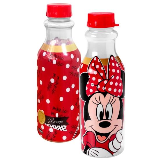 Imagem de Garrafa Minnie Vermelha Plasútil com Tampa de 500ml