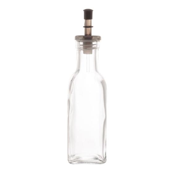 Imagem de Garrafa para Azeite de Vidro com Tampa Preta 200ml - Lyor