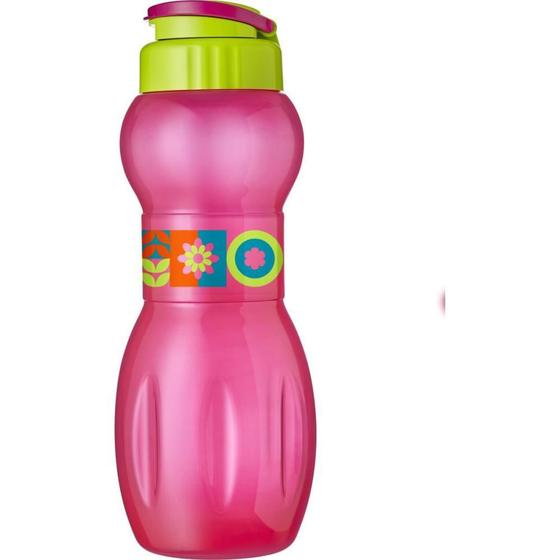 Imagem de Garrafa Plástica INFINITY Decorada Rosa 1000ML - PCT. com 4