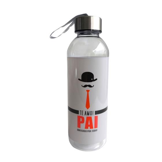 Imagem de Garrafa Plástico Resistente com Alça Personalizada 550ml Pai