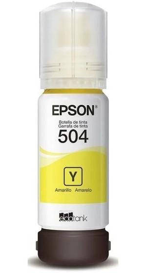 Imagem de Garrafa Refil De Tinta Para Impressora Original Epson T504420 AL Amarelo 70ml 