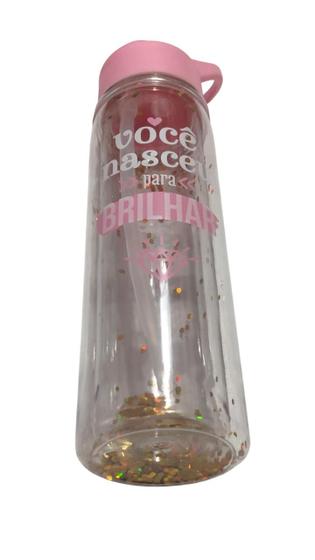 Imagem de Garrafa Rosa c/Glitter 600ml