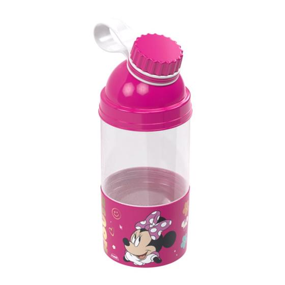 Imagem de Garrafa Shakeira Infantil Minnie Com Compartimento 360ml