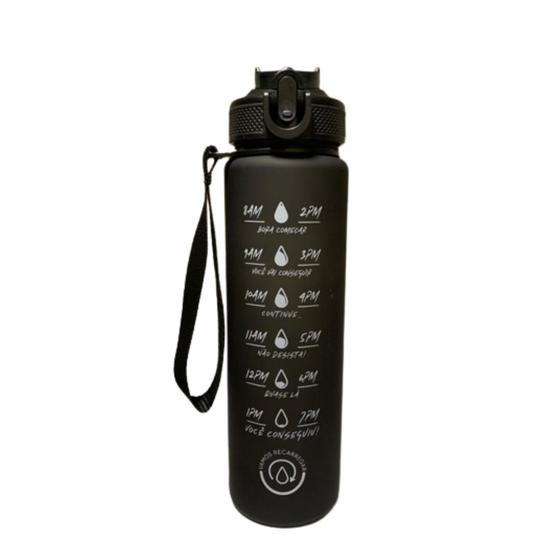 Garrafa Squeeze 1000ml 1 Litro Click Facil Com Alça Preta Menor preço em Garrafa Squeeze 1000ml 1 Litro Click Facil Com Alça Preta