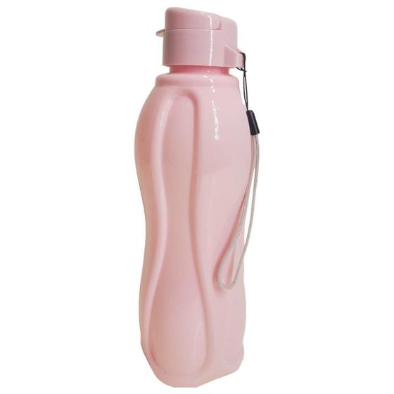 Imagem de Garrafa Squeeze 600ml com Tampa e Alça - Rosa