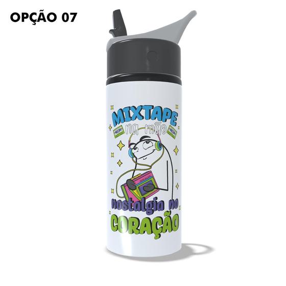 Imagem de Garrafa Squeeze 600ml Frases Retrô Vintage Nostalgia Anos 80 Anos 90