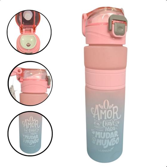 Imagem de Garrafa Squeeze 800ml Com Pegador E Filtro Shake Academdia CB3104
