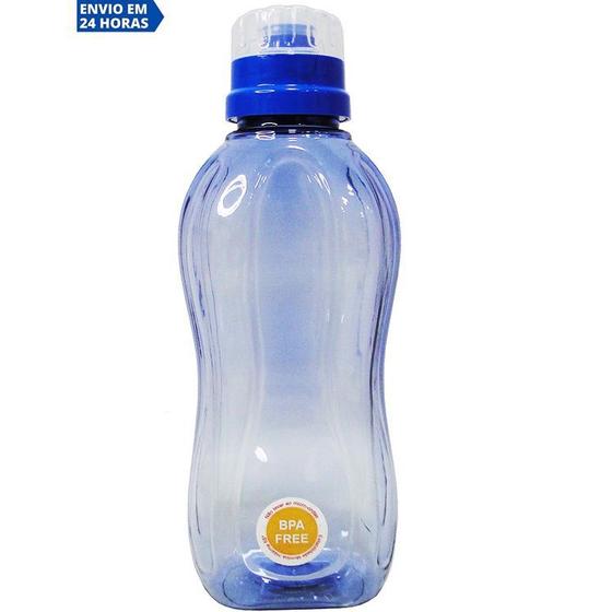 Imagem de Garrafa Squeeze Agua 1,1 Litro De Plástico BPA FREE Azul