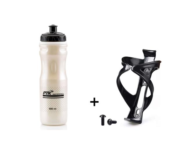 Imagem de Garrafa Squeeze Agua Gelada Bike Isotermica 600 Ml + Suporte