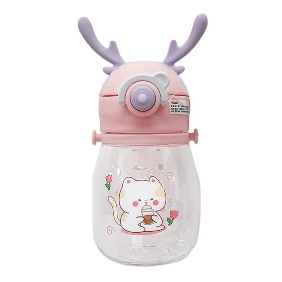 Imagem de Garrafa Squeeze Infantil 430ml Rosa TOP1155 - DL Festas