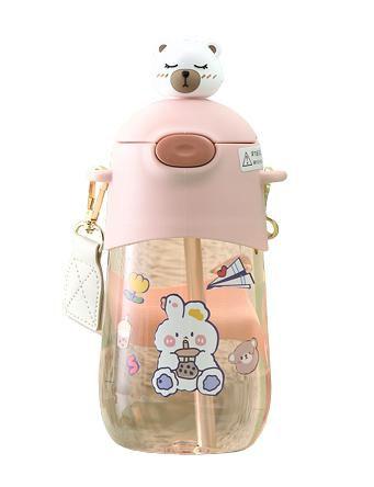 Imagem de Garrafa Squeeze Infantil 700ml Escola Viagem Com Alça Urso