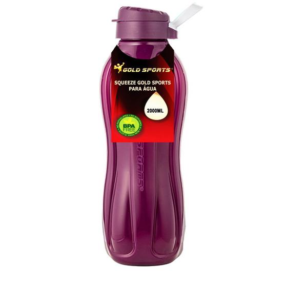 Imagem de Garrafa Squeeze Plástica Gold Sports Resistente II - BPA- FREE  - 2000ml