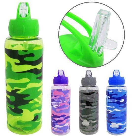 Imagem de Garrafa Squeeze Plastico Pet Camuflada Tampa Flip Top 800Ml