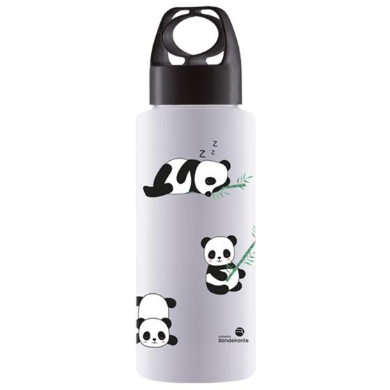 Imagem de Garrafa Squeeze Plastico Pet Sport Panda Tampa + Alca 350Ml