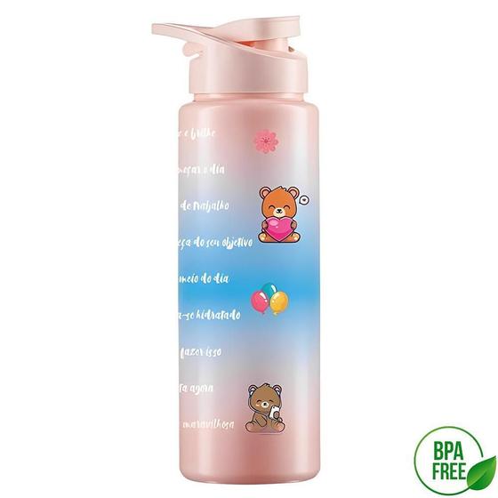 Imagem de Garrafa Squeeze Sport Plástica Ursinho 750Ml