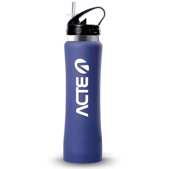 Imagem de Garrafa squeeze termico emborrachado 500ml - azul
