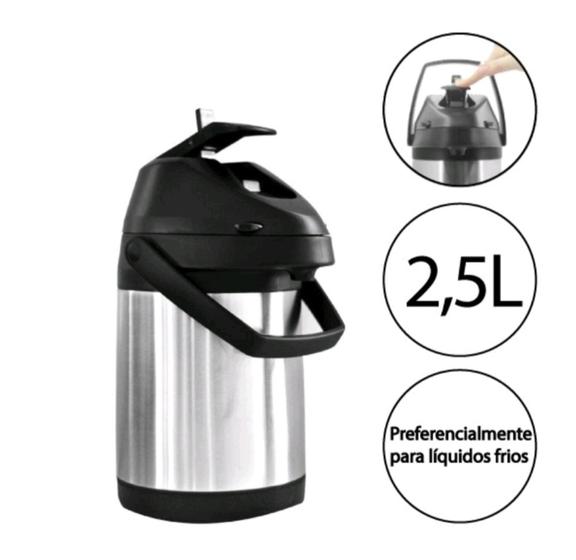 Garrafa Tereré Térmica 2,5L inoxidável Menor preço em Garrafa Tereré Térmica 2,5L inoxidável