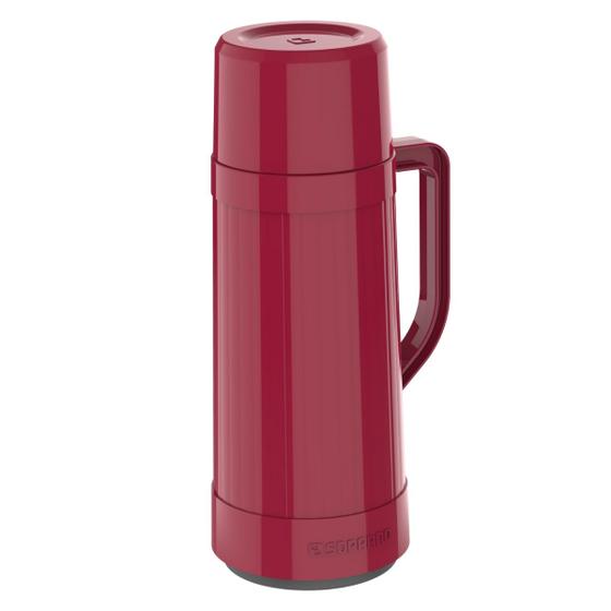 Imagem de Garrafa Térmica 1L Topázio Servir Café Chá Cozinha Mesa Posta Soprano - Vermelho