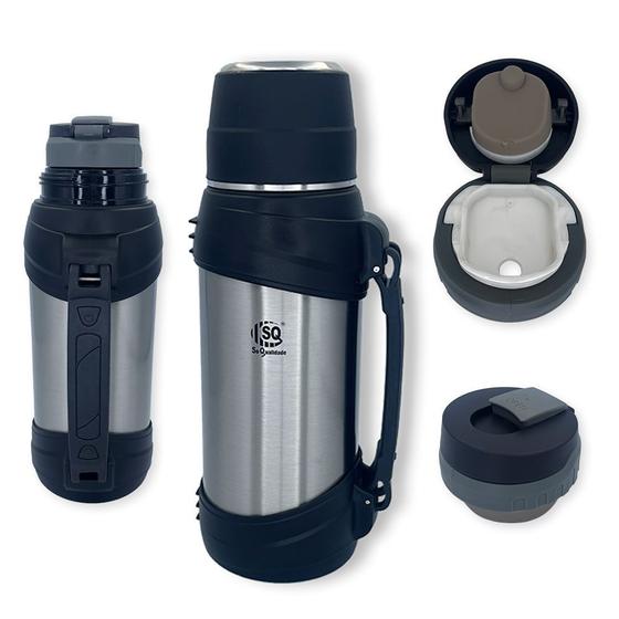 Garrafa Térmica 2 Litros Grande Camping Conserva 24 horas - Cinza - SQ ...