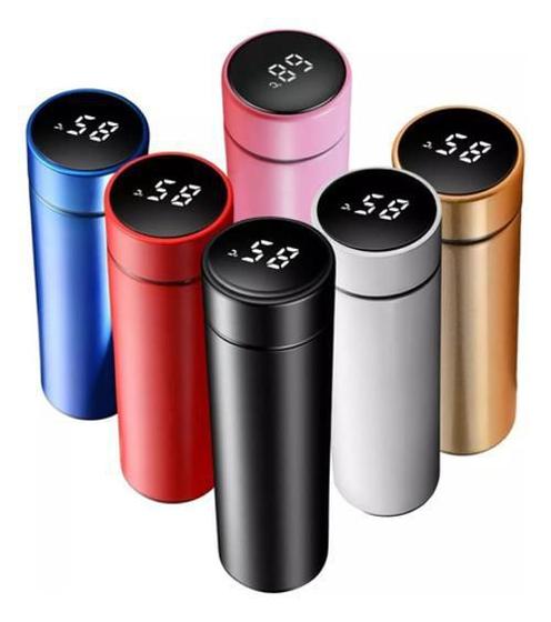 Imagem de Garrafa Térmica 500Ml Com Medidor De Temperatura Digital Led