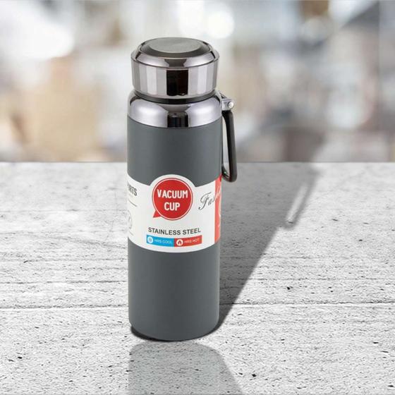 Garrafa Térmica 800ml Inox Com Infusor De Água Café Parede Dupla Com Alça com termometro na tampa Menor preço em Garrafa Térmica 800ml Inox Com Infusor De Água Café Parede Dupla Com Alça com termometro na tampa