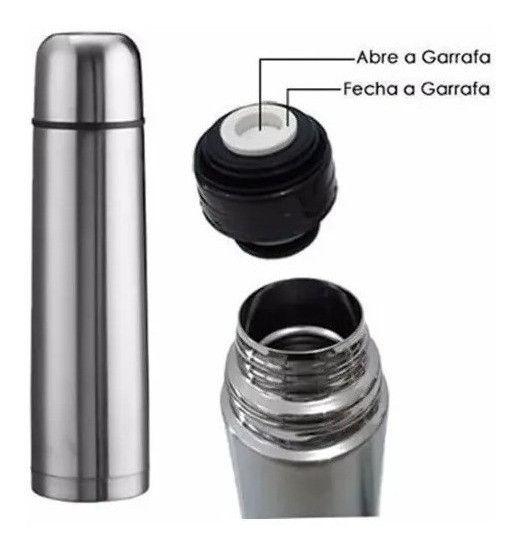 Imagem de Garrafa Térmica Aço Inox 950ml Agua Quente e Gelada