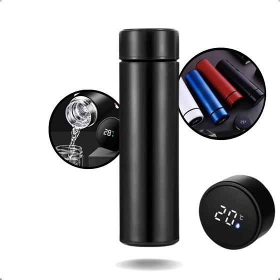 Imagem de Garrafa Térmica Aço Inox inteligente Com Display De Temperatura Digital LED 500ml - QG DOS PRODUTOS