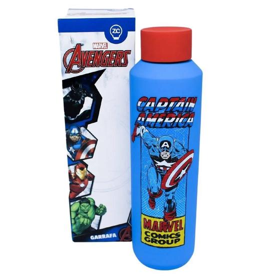 Imagem de Garrafa Térmica Acqua 600Ml Capitao America - Zona Criativa