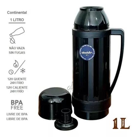 Imagem de Garrafa Térmica Aladdin Continental 1 Litro Black